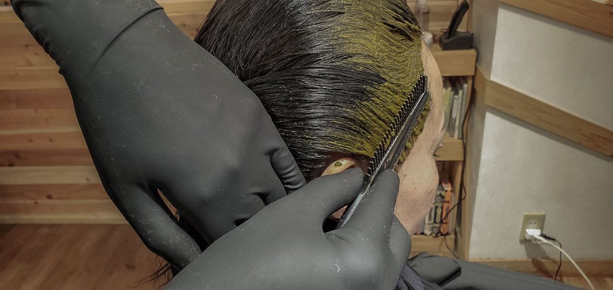 ヘナ塗布のプロセス